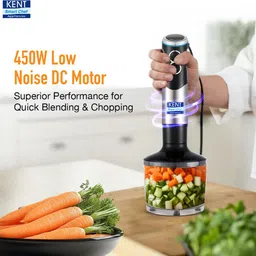 kent 450 W Silver, Black Hand Blender, Chopper image 2