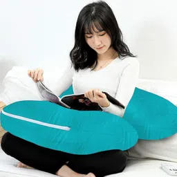 angel mommy L Shape Body Pillow/Lumber Pillow Microfibre Solid Pregnancy Pillow Pack of 1 image 3