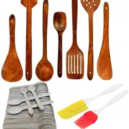 woodenstck Wooden Cooking Spoon With Disposable spoons set 50 Disposable Wooden, Plastic Serving Spoon Set-picture-39