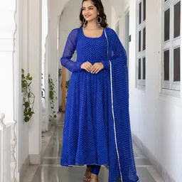 vspcreation Applique Georgette Stitched Anarkali Gown-picture-14