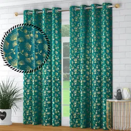fabdrape 152.4 cm (5 ft) Window Velvet Room Darkening Curtain (Pack Of 2) image 1