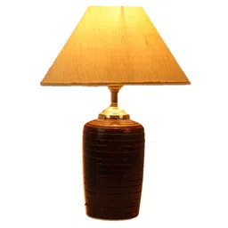 foziq Hexa Beige Fabric Shade Night Lamp With Teracotta Base image 3