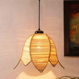 new era Lily Beige Bamboo Hanging Light-picture-3