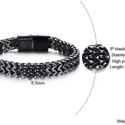 meenaz Metal, Silver, Alloy, Stainless Steel Beads, Pearl, Crystal Black Silver Bracelet image 4