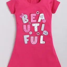 Todd N Teen Girls Typography Printed Cotton T-Shirt Nightdress-image-26