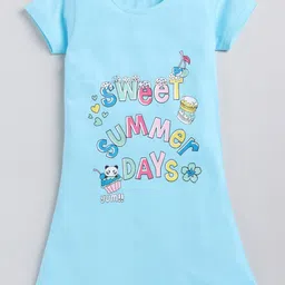 Todd N Teen Girls Typography Printed Cotton Nightdress-picture-25