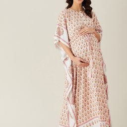 The Kaftan Company Pink Printed Maxi Nightdress-picture-32