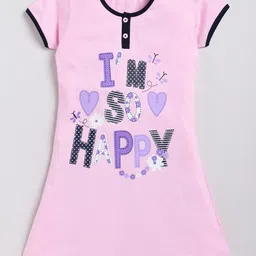 Todd N Teen Girls Typography Printed Cotton Nightdress-image-20