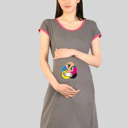 SillyBoom Printed Maternity Feeding T-Shirt Nightdress-picture-37