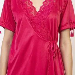 AVYAY  2 Pcs Satin Nightdress With Robe image 5