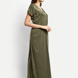 AVYAY Floral Embroidered Feeding Maxi Nightdress image 5