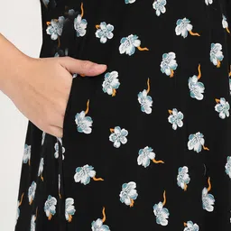 9shines Label Black Printed Maternity Maxi Nightdress image 3