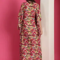 Boston Club Abstract Printed V-Neck Maxi Kaftan Nightdress image 5