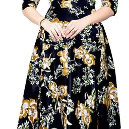 silver organisation Women Fit and Flare Black Maxi/Full Length Dress-picture-16