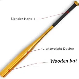 houseofcommon R.J ENTERPRISES Heavy Duty Natural Baseball Bat unisex baseball {GOLDEN BAT.} Willow Baseball Bat For 15+ Yrs image 3
