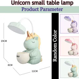 tlismi Uoicorn Shape 360° Flexible Neck Study Desk Lamp with Sharpener & Pen Holder Table Lamp image 2