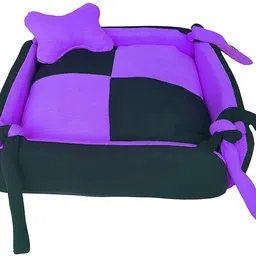 fluffy Fluffys Luxurious Dog Cat Bed Square Shape Super Soft Foam Reversible Purple S Pet Bed-picture-11
