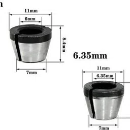 adawat Carbon Steel 1/4 Collet Trimmer Cone (6 mm and 6.35 mm) Rotary Bit Set image 2
