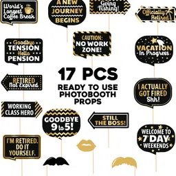 zyozi Retirement Photo Booth Props for Retirement Party Decorations (Pack of 17) Photo Booth Board image 2