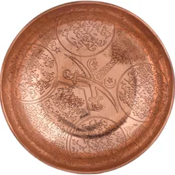 khwajadarbar Brass Decorative Bowl Islamic Shifa Bowl Plaque Engraved with Holy First Kalma, 4 Kul, Mecca, Medina image 3