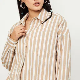 max Women Regular Fit Striped Casual Shirt image 2