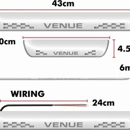ar accessories Car Door Foot Step LED Sill Plate for Hyundai Venue. (Set of 4 Pcs) Car Fancy Lights image 3