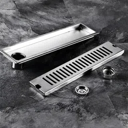 spazio Floor Stainless Steel Push Down Strainer image 2