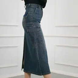 leriya fashion Women Solid Regular Grey Skirt image 2