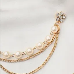 groomiverse Alluring White Flash Brooch With Pearl-fect Gems Brooch image 5