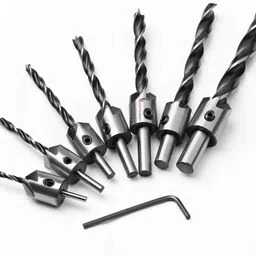 malfah enterprises MAF COUNTERSINK DRILL BIT SET (3MM TO 10MM) 7PCS Brad point woodworking bit set image 5