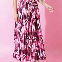 OTABU Printed A-Line Maxi Skirt-image-82