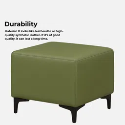 trevi furniture Tornado Leatherette Pouffe In Deepsage PU Colour image 3