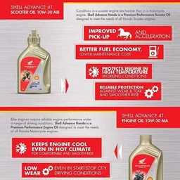 Honda Advance 10W-30MB (Synthetic Blend) Honda Shell Advance 10W-30 Scooter Engine Oil Synthetic Blend Engine Oil image 2