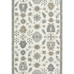 saraswati global White Ivory Floral Wool 4X6 Hand-Tufted Carpet image 3