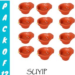 suyip Festive Plastic (Pack of 12) Table Diya Set-picture-1