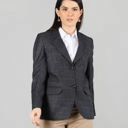chkokko Women Solid Single Breasted Formal Blazer-picture-20