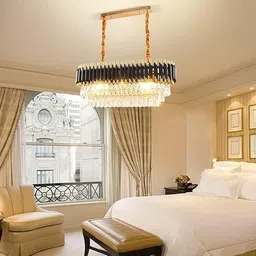 savorade 600*300mm BG Round Crystal Chandelier Chandelier Ceiling Lamp image 2