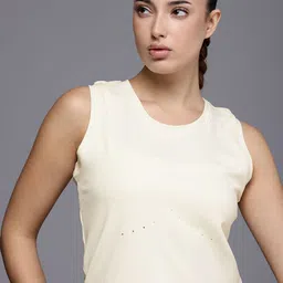 hrx by hrithik roshan Women Solid Round Neck Polyester White T-Shirt-picture-18