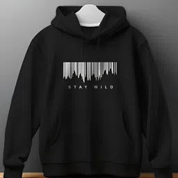 glito Men Printed Hooded Neck Black Sweater-picture-28