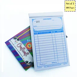 craftwaft Pack of 1 Blank Printed Ruled Adil Ruled Cash Memo, Bill Memo, Credit Memo, Estimate Memo 100 Sheets 1Pc 2-Part serial number,Perforated 100 Printed+100 Plain Leaves for Shop,Institute,Office-picture-23