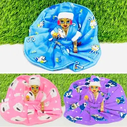 rajveer traders Size 1, Laddu Gopal Ji Winter Bonded Frock, Random Colour, Pack of 3 Dress image 1