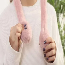 row luck Winter Funny 1 Pink Ear Muff Moving Air Pump Earmuff for Girls/Women's Ear Muff image 3