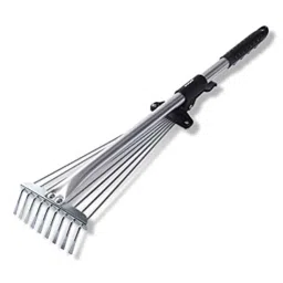 sharpex Black Metal Rake With Expandable Handle And Adjustable Foldable Head Gardening Tool image 2