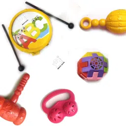 white devil Rattle Set Toddlers, Infants - Colorful Baby Rattles 5 PCS (Multicolor) Rattle-picture-13