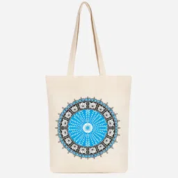 tinger White Women Tote Canvas Tote Bags for girl with Zip, Organic Cotton tote Bag for girls Daily use-picture-15