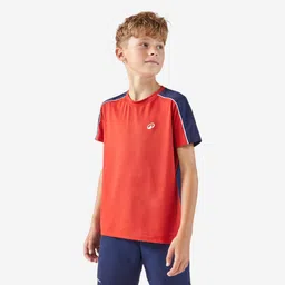 Kids' Tennis Crew-Neck T-Shirt Dry - Red-image-2