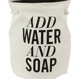 Aura White & Black Printed Foldable Laundry Bag image 2