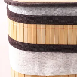 Kuber Industries Brown Bamboo Foldable Laundry Bag With Lid 90L image 4