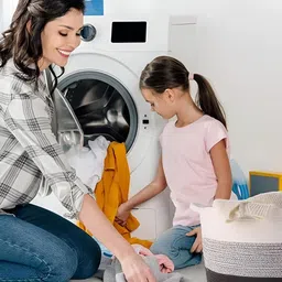 Bajo's White & Grey Cotton Laundry Bag image 2