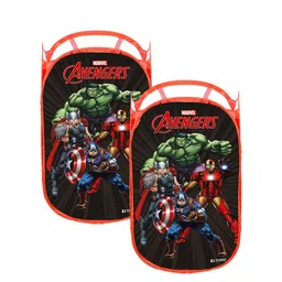 Kuber Industries 2 Pcs Black & Red Marvel Avengers Printed Foldable Laundry Bags image 2